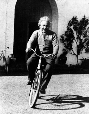 Einstein on his bike